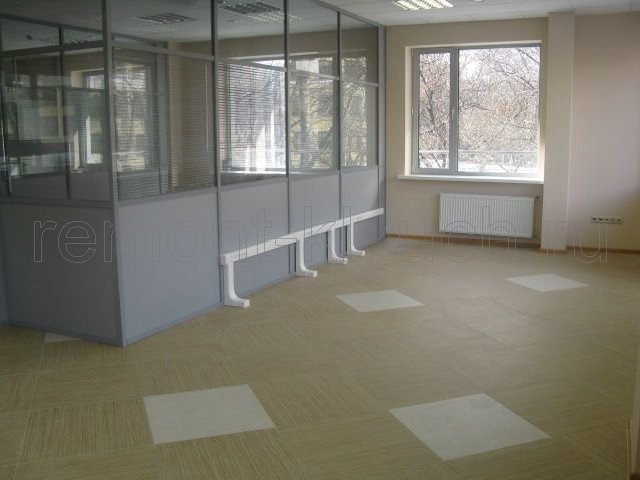 Готовый вид офисного помещения после ремонта