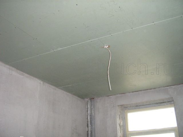Устройство подвесного потолка из гипсокартона 
