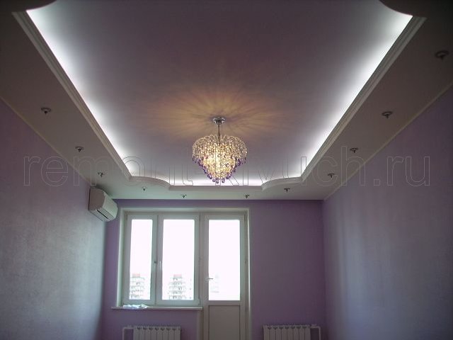 ремонт квартиры Москва Ленинский пр-т - освещение гостинной навесной люстрой