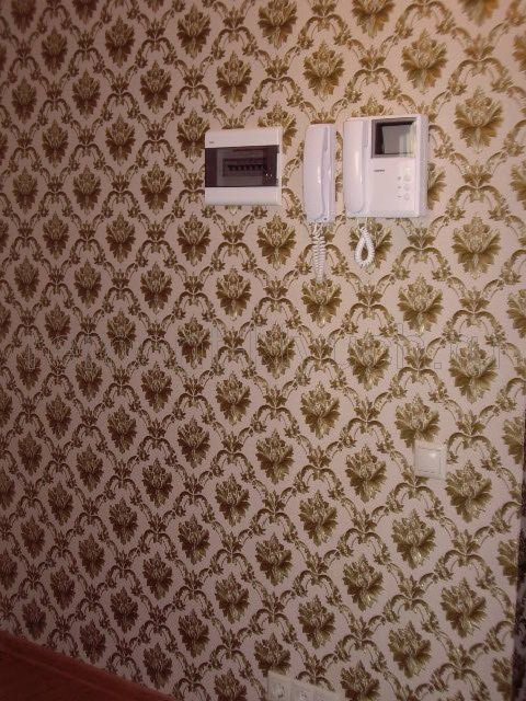 Оклеивание стен коридора виниловыми обоями с подбором рисунка, установка автоматов, видеодомофона, домофона