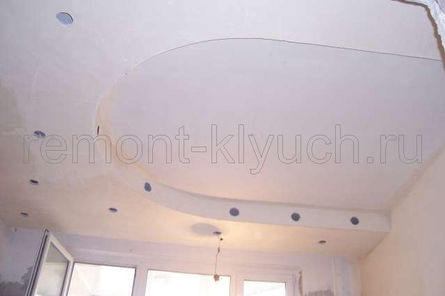 Шпатлевка потолка из гипсокартона в спальне