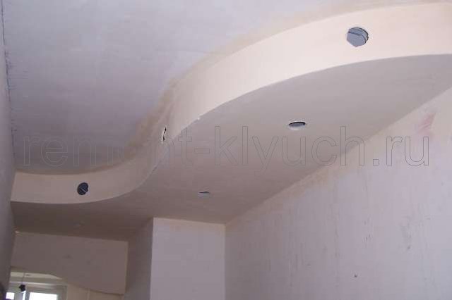 Шпатлевка гипсокартонного потолка в коридоре