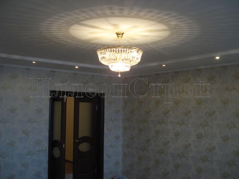 Установка точечных светильников в гипсокартоновые потолки,оклейка стен виниловыми обоями, монтаж люстры