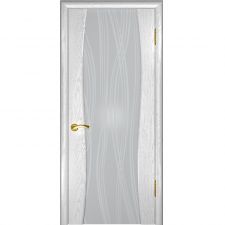 Дверь АКВА 2 Дуб белая эмаль шпон 900*2000 мм ДО остекление белое "Ульяновские двери Luxor"