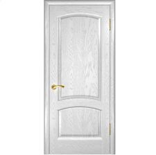 Дверь ЛАУРА Дуб белая эмаль шпон 600*1900 мм ДГ глухая "Ульяновские двери Luxor"