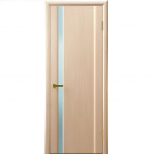 Дверь СИНАЙ 1 Беленый дуб шпон 600*2000 мм ДО остекление белое "Ульяновские двери Luxor"
