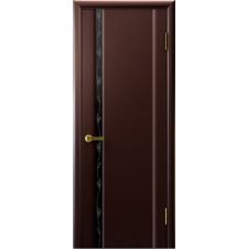 Дверь ГЛОРИЯ 1 Венге шпон 700*2000 мм ДО остекление черное "Ульяновские двери Luxor"