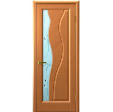 Дверь ТОРНАДО Светлый Анегри Т34 шпон 800*2000 мм ДО остекление белое "Ульяновские двери Luxor"