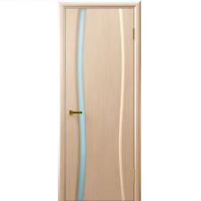 Дверь КЛЕОПАТРА 1 Беленый дуб шпон 550*1900 мм ДО остекление белое "Ульяновские двери Luxor"