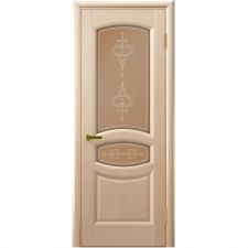 Дверь АНАСТАСИЯ Беленый дуб шпон 900*2000 мм ДО остекление бронза "Ульяновские двери Luxor"