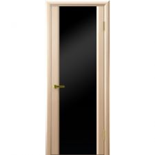 Дверь СИНАЙ 3 Беленый дуб шпон 800*2000 мм ДО остекление черное "Ульяновские двери Luxor"
