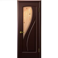 Дверь МАРИЯ Венге шпон 700*2000 мм ДО остекление бронза "Ульяновские двери Luxor"