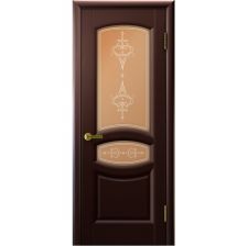 Дверь АНАСТАСИЯ Венге шпон 800*2000 мм ДО остекление бронза "Ульяновские двери Luxor"