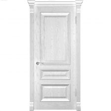 Дверь ФАРАОН 2 Дуб белая эмаль багет 600*1900 мм ДГ глухая "Ульяновские двери Luxor"