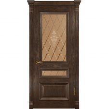 Дверь ФАРАОН 2 Мореный дуб багет 700*2000 мм ДО остекление бронза "Ульяновские двери Luxor"