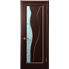 Дверь ТОРНАДО Венге шпон 700*2000 мм ДО остекление белое "Ульяновские двери Luxor"