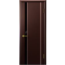 Дверь СИНАЙ 1 Венге шпон 550*1900 мм ДО остекление черное "Ульяновские двери Luxor"