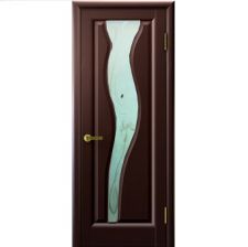 Дверь ТОРНАДО 2 Венге шпон 600*2000 мм ДО остекление белое "Ульяновские двери Luxor"