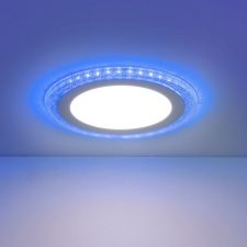 Светильник LED DOWNLIGHT Elektrostandard встраиваемый DLR024 18W 4200K с синей подсветкой  a038378