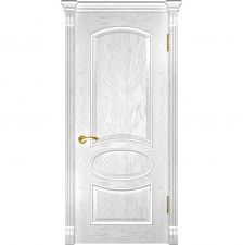 Дверь ГРАЦИЯ Дуб белая эмаль багет 600*2000 мм ДГ глухая "Ульяновские двери Luxor"