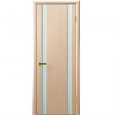 Дверь СИНАЙ 2 Беленый дуб шпон 600*1900 мм ДО остекление белое "Ульяновские двери Luxor"